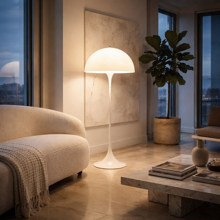 Modern Floor Lamp Standing Design Acrylic LED Light Adjustable Height for Living Room Illumination