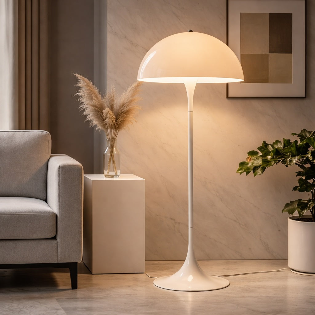 Modern Floor Lamp Standing Design Acrylic LED Light Adjustable Height for Living Room Illumination