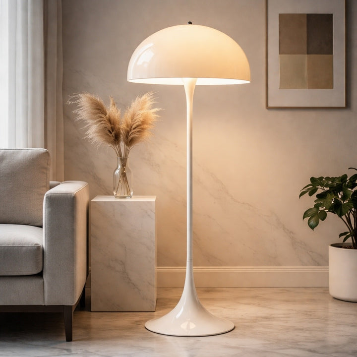 Modern Floor Lamp Standing Design Acrylic LED Light Adjustable Height for Living Room Illumination