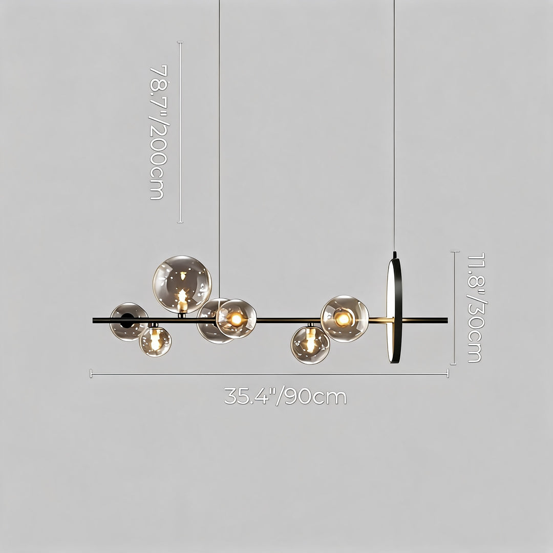 Modern Hanging Pendant Lamp Adjustable Glass LED Light for Kitchen Island Dining Room