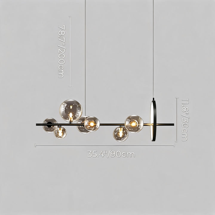Modern Hanging Pendant Lamp Adjustable Glass LED Light for Kitchen Island Dining Room