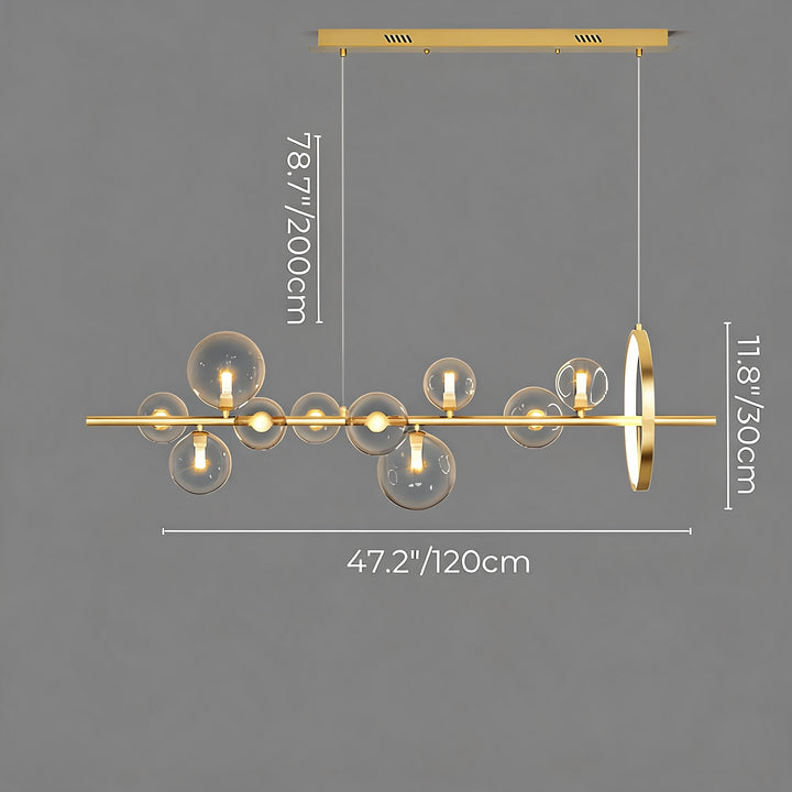 Modern Hanging Pendant Lamp Adjustable Glass LED Light for Kitchen Island Dining Room
