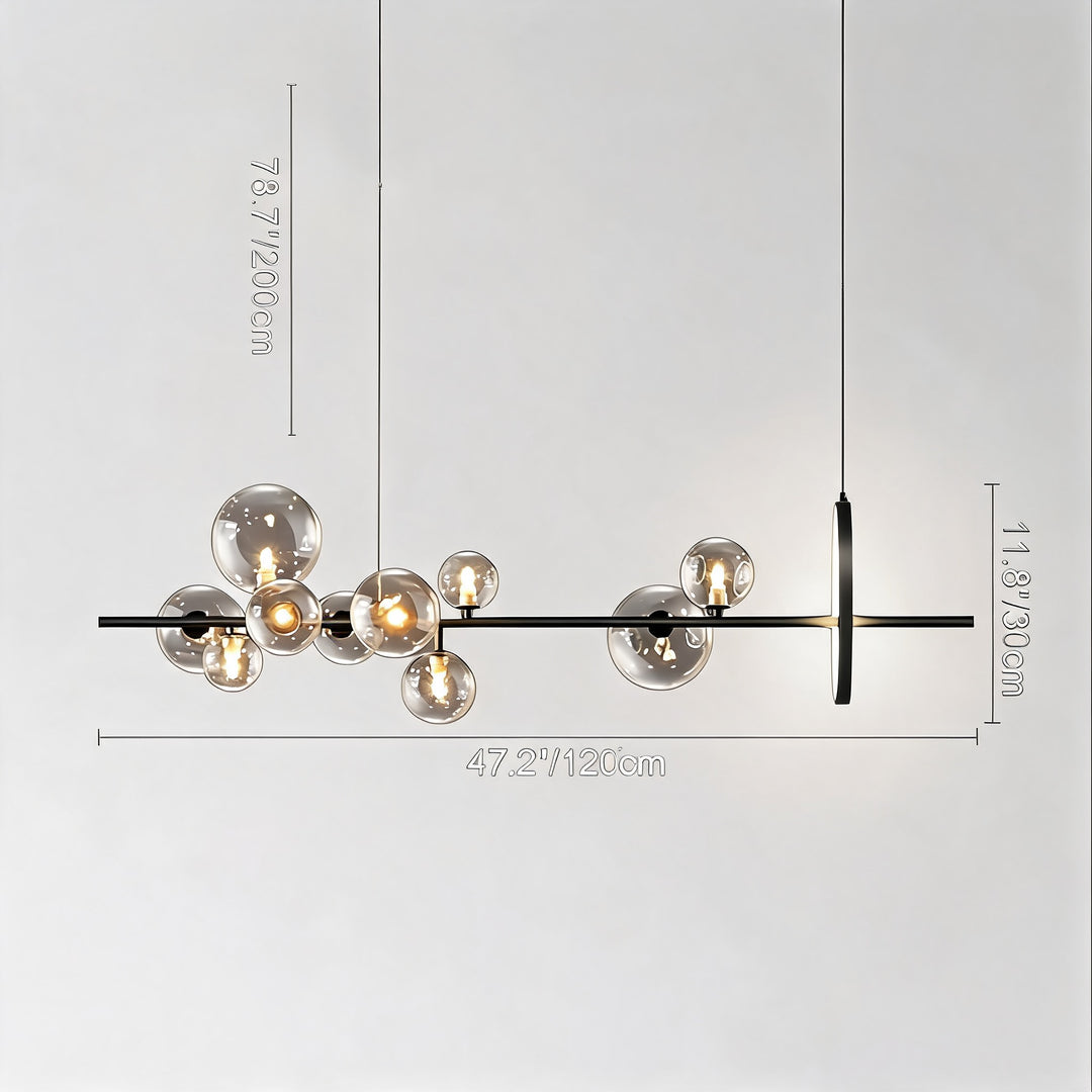 Modern Hanging Pendant Lamp Adjustable Glass LED Light for Kitchen Island Dining Room