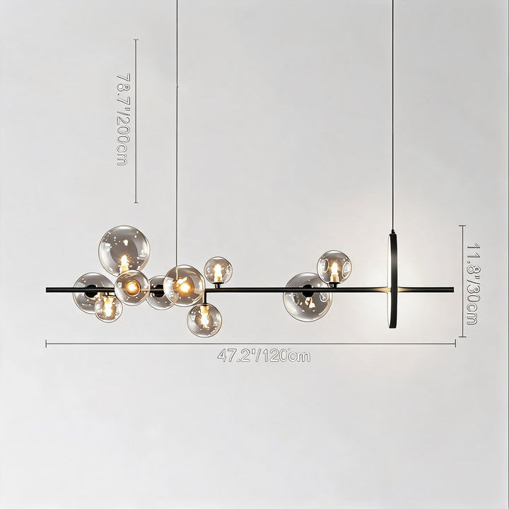 Modern Hanging Pendant Lamp Adjustable Glass LED Light for Kitchen Island Dining Room