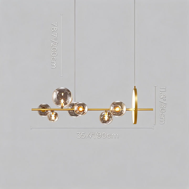 Modern Hanging Pendant Lamp Adjustable Glass LED Light for Kitchen Island Dining Room