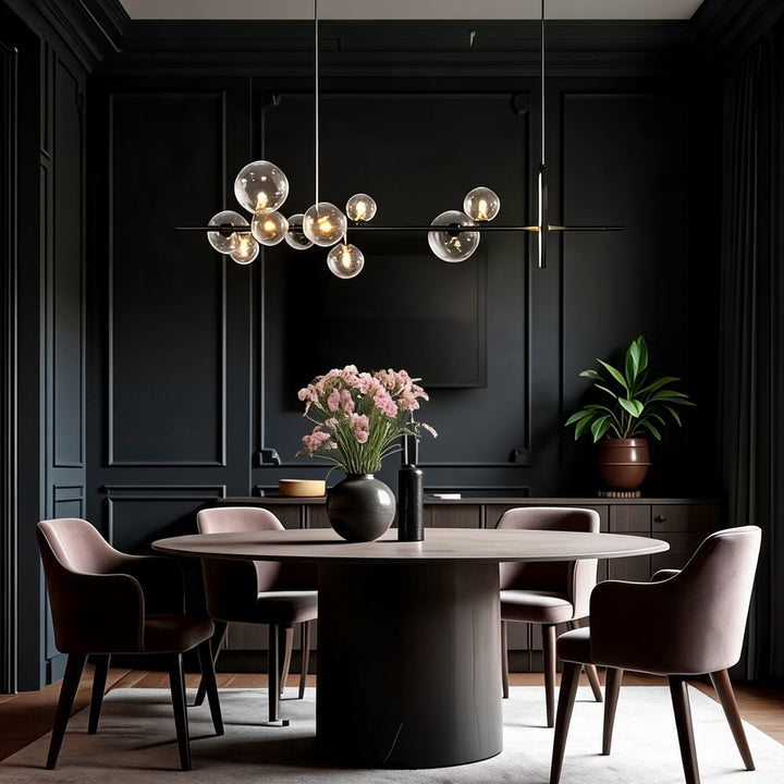 Modern Hanging Pendant Lamp Adjustable Glass LED Light for Kitchen Island Dining Room