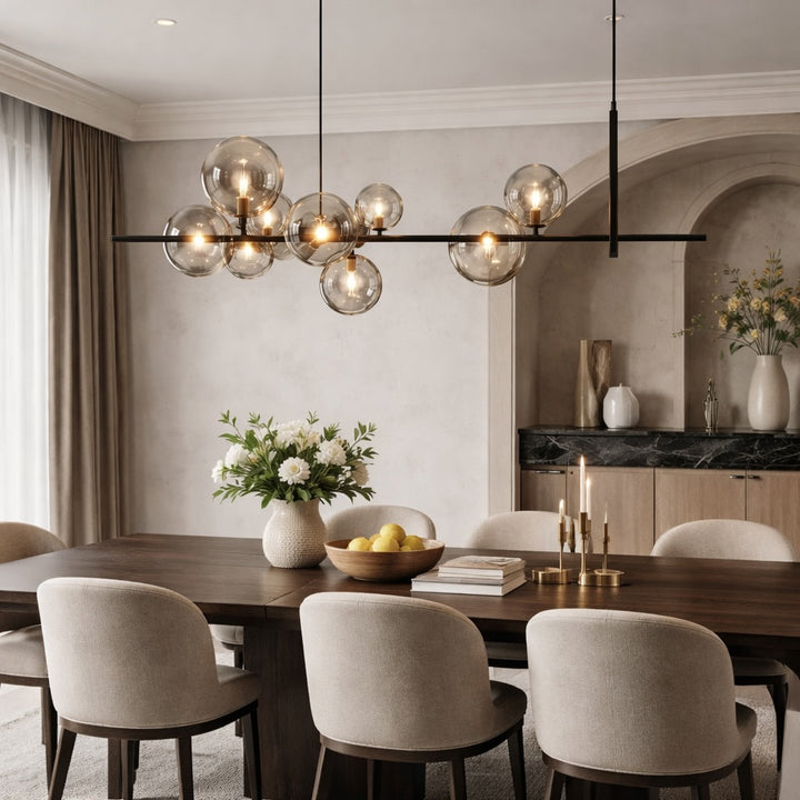 Modern Hanging Pendant Lamp Adjustable Glass LED Light for Kitchen Island Dining Room