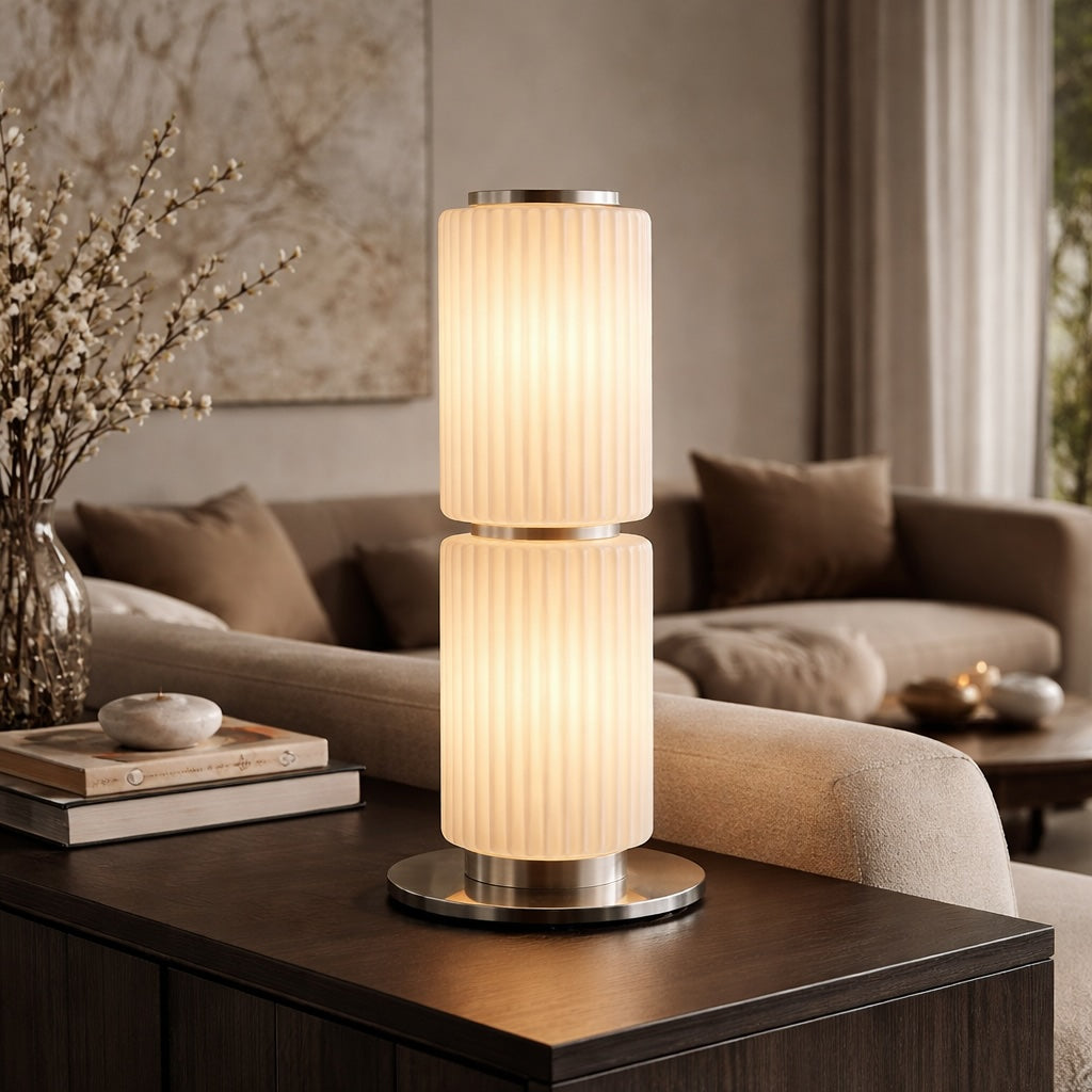 Modern Floor Lamp Adjustable Aluminum Glass LED for Living Room Hallway Lighting