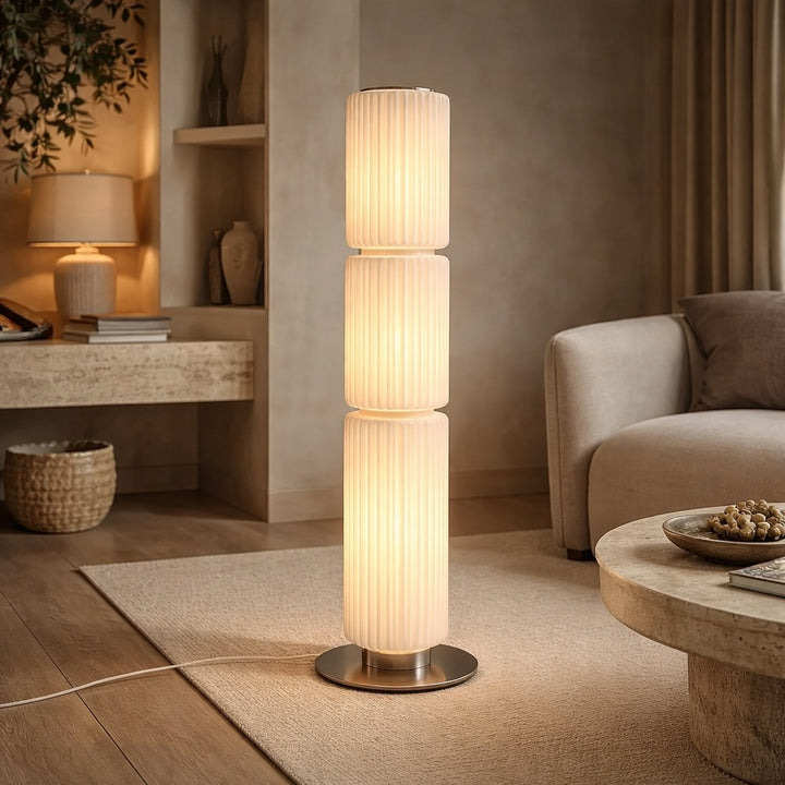 Modern Floor Lamp Adjustable Aluminum Glass LED for Living Room Hallway Lighting