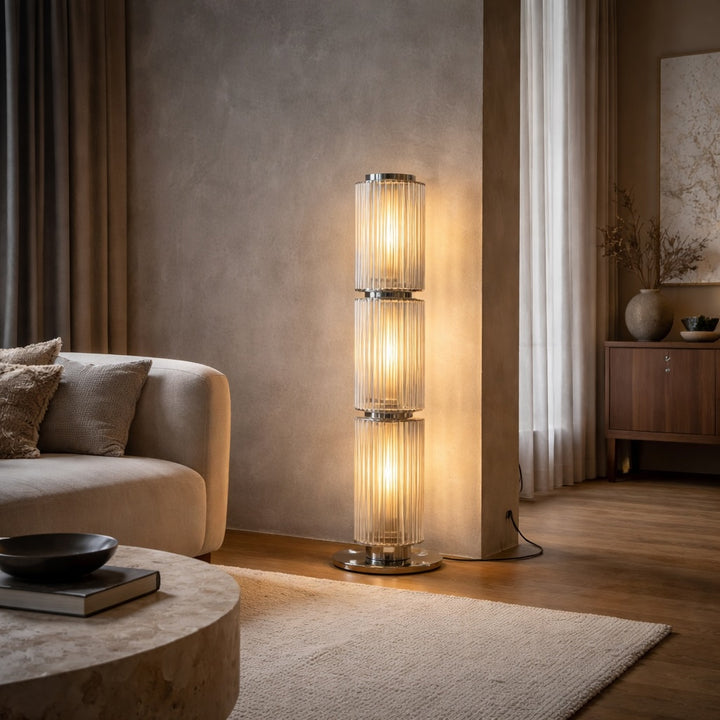 Modern Floor Lamp Adjustable Aluminum Glass LED for Living Room Hallway Lighting