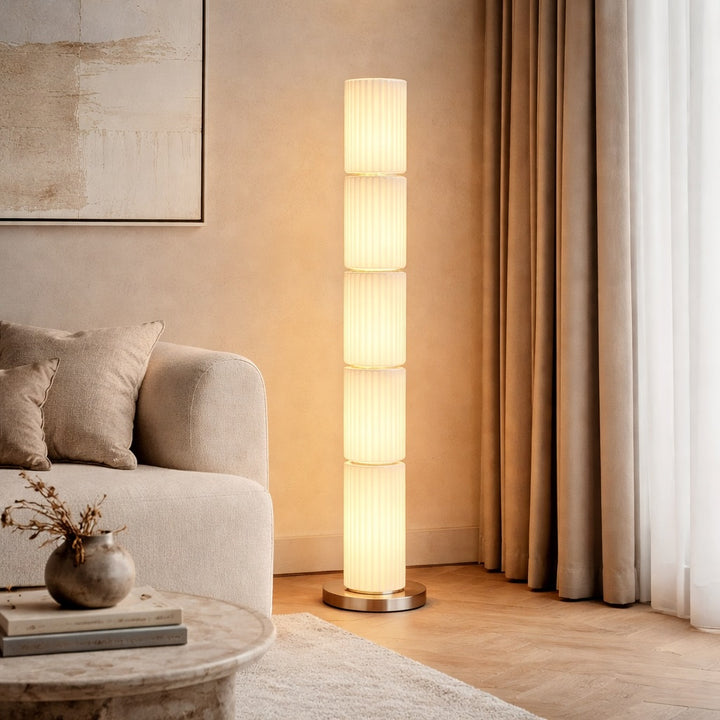 Modern Floor Lamp Adjustable Aluminum Glass LED for Living Room Hallway Lighting