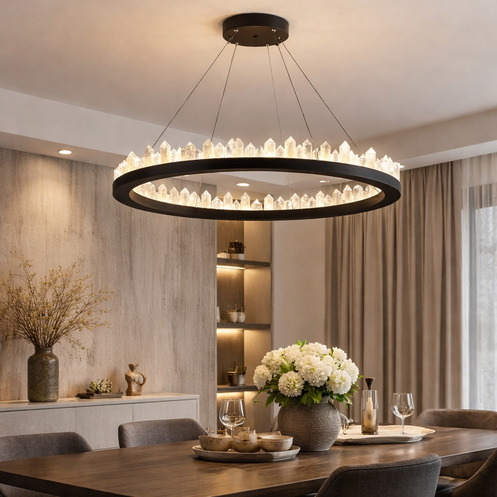 Modern Adjustable Pendant Light Glass Chandelier LED Dimmable Remote Control 20 Light Sources