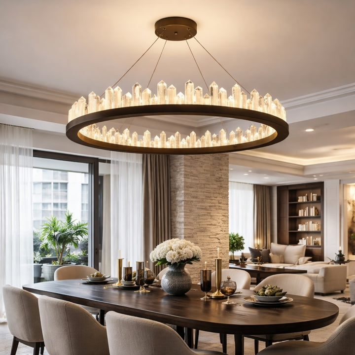 Modern Adjustable Pendant Light Glass Chandelier LED Dimmable Remote Control 20 Light Sources