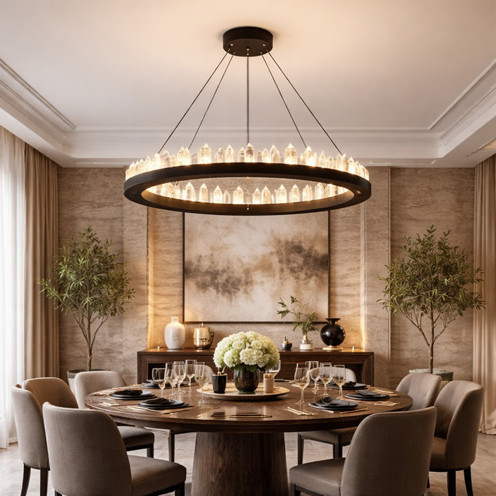 Modern Adjustable Pendant Light Glass Chandelier LED Dimmable Remote Control 20 Light Sources