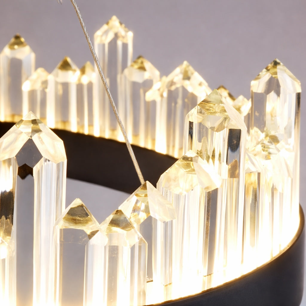 Modern Adjustable Pendant Light Glass Chandelier LED Dimmable Remote Control 20 Light Sources