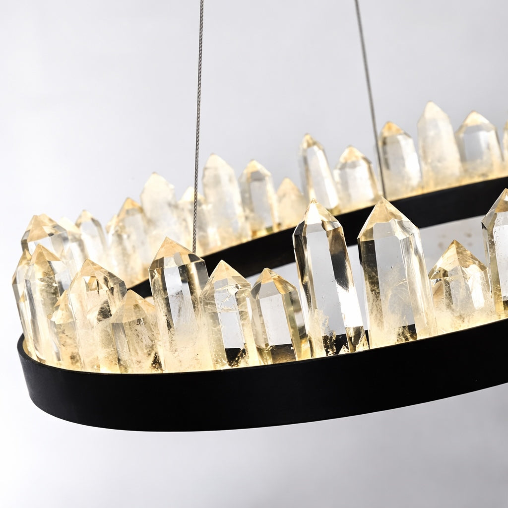 Modern Adjustable Pendant Light Glass Chandelier LED Dimmable Remote Control 20 Light Sources