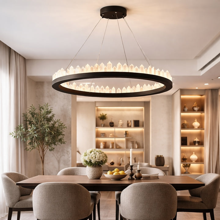 Modern Adjustable Pendant Light Glass Chandelier LED Dimmable Remote Control 20 Light Sources
