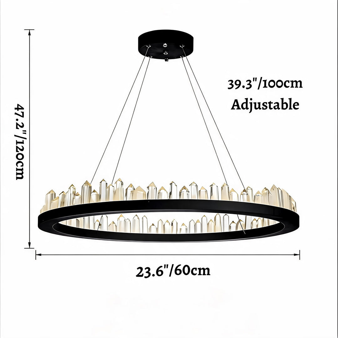 Modern Adjustable Pendant Light Glass Chandelier LED Dimmable Remote Control 20 Light Sources