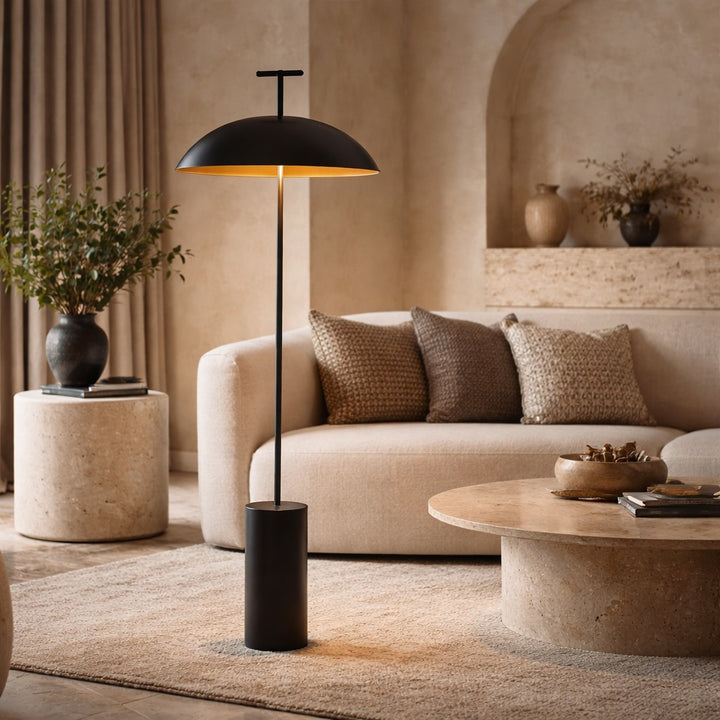 Modern Floor Lamp Mushroom Design Metal Adjustable LED for Living Room