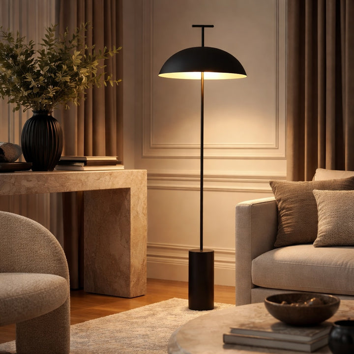 Modern Floor Lamp Mushroom Design Metal Adjustable LED for Living Room