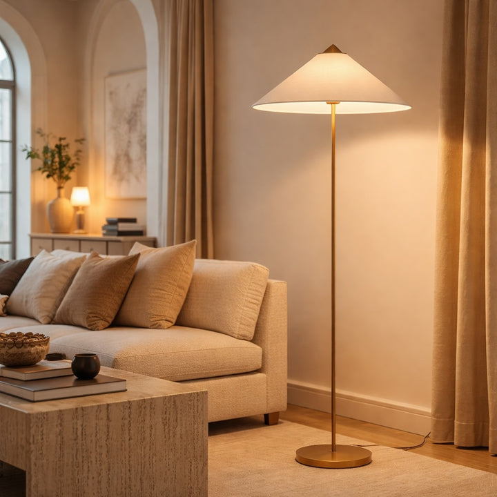 Vintage Rattan Floor Lamp Standing Design with E26 LED Compatibility for Cozy Living Room Lighting