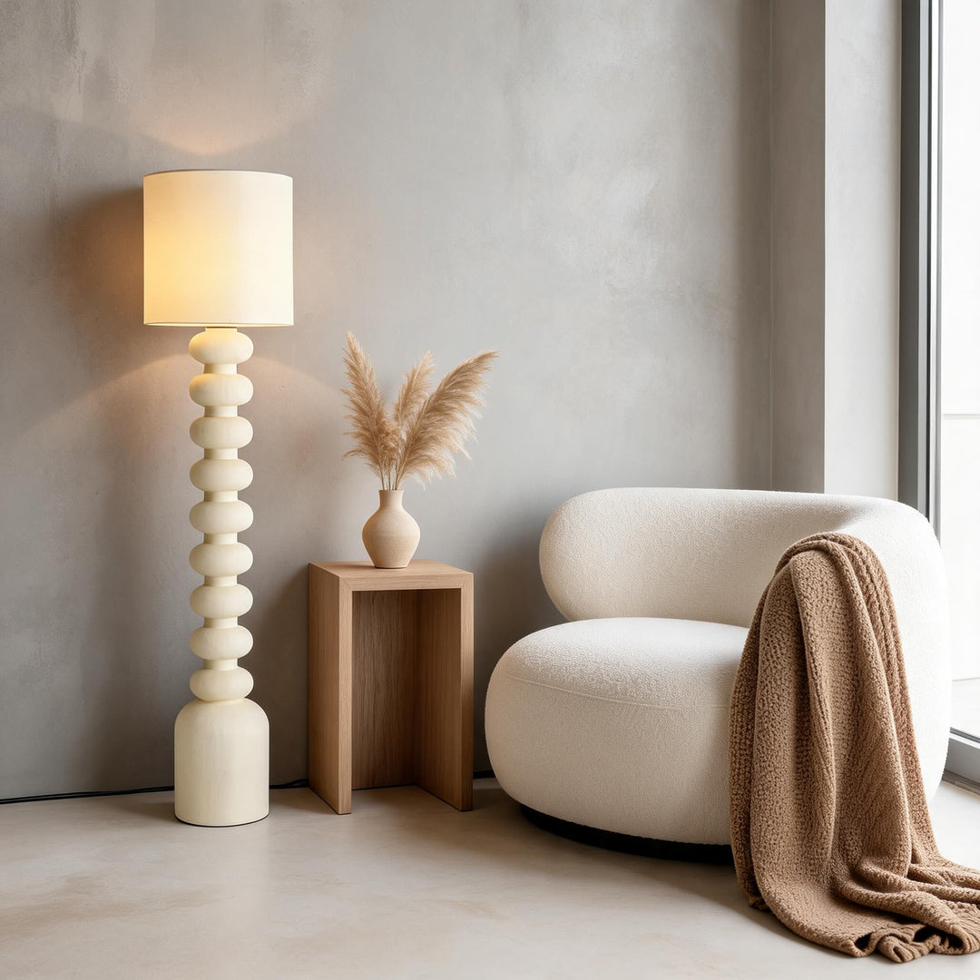 Modern Floor Lamp Adjustable Resin Fabric E26 LED Compatible 10W 68.9" Height for Living Room
