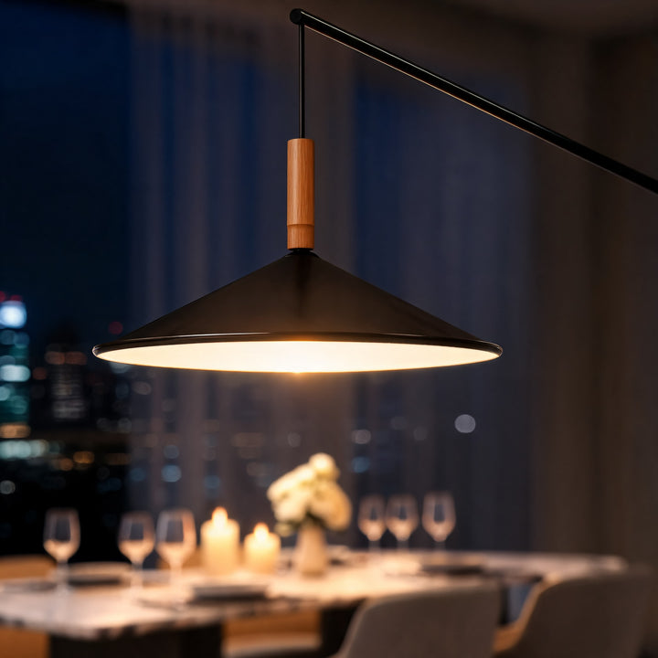 Modern Black Floor Lamp Adjustable Iron Structure LED Light for Living Room and Contemporary Spaces