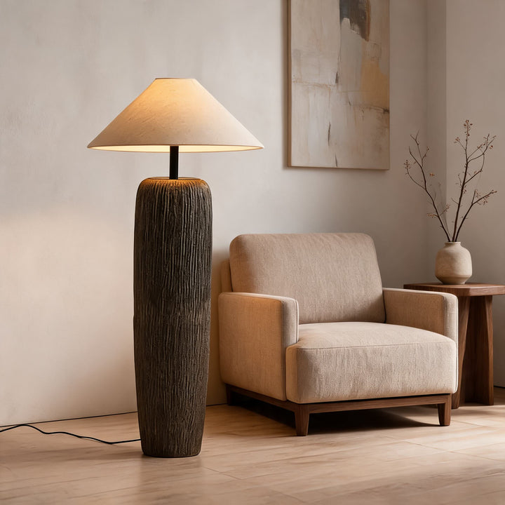 Rustic Floor Lamp with Distressed Finish Adjustable Metal Design for LED and Edison Bulbs