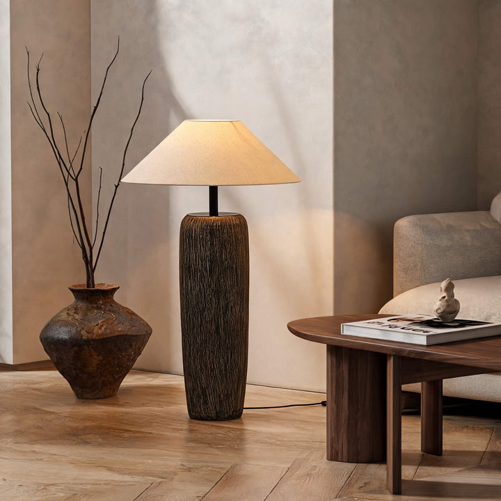 Rustic Floor Lamp with Distressed Finish Adjustable Metal Design for LED and Edison Bulbs