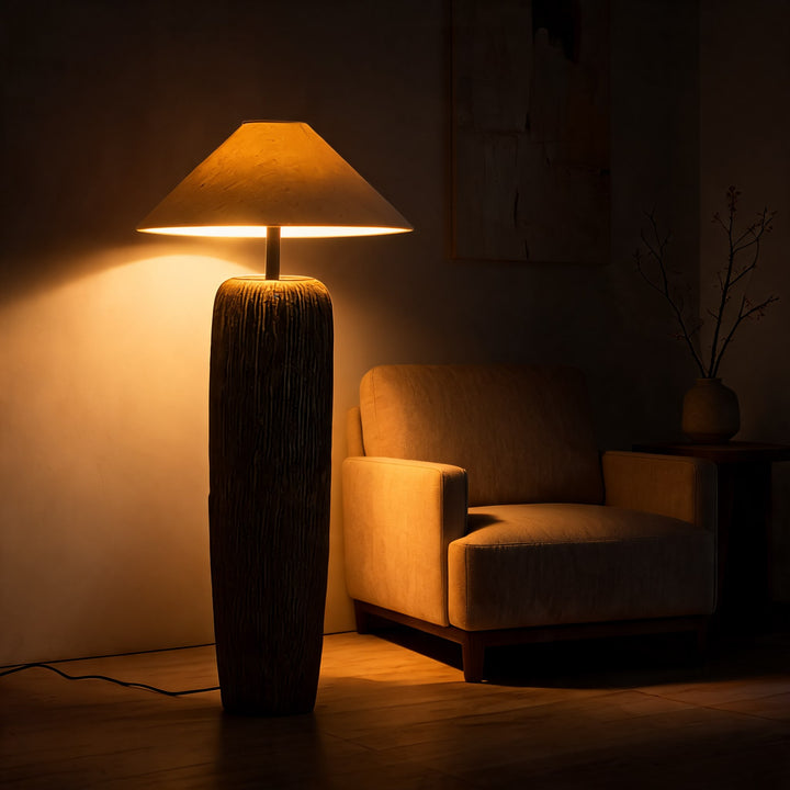 Rustic Floor Lamp with Distressed Finish Adjustable Metal Design for LED and Edison Bulbs