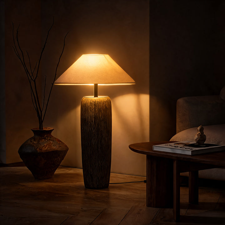 Rustic Floor Lamp with Distressed Finish Adjustable Metal Design for LED and Edison Bulbs