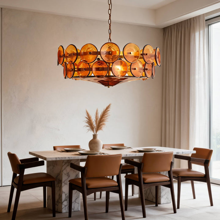 Colorful Modern Glass Pendant Light Adjustable Hanging Fixture for Kitchen Island Ambient Lighting