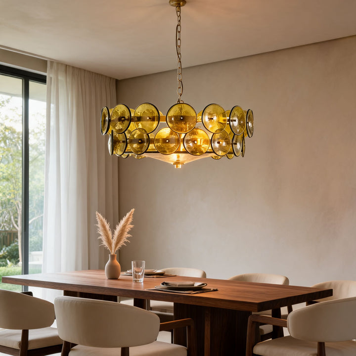 Colorful Modern Glass Pendant Light Adjustable Hanging Fixture for Kitchen Island Ambient Lighting