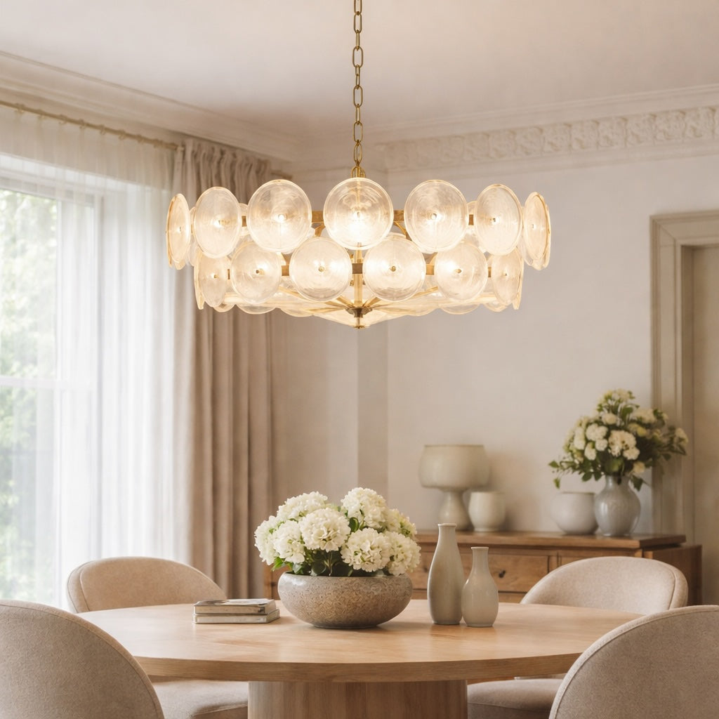 Colorful Modern Glass Pendant Light Adjustable Hanging Fixture for Kitchen Island Ambient Lighting