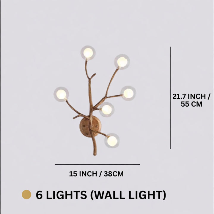 Modern Rustic Chandelier Light Hanging Fixture Wood Resin Adjustable LED Bulbs