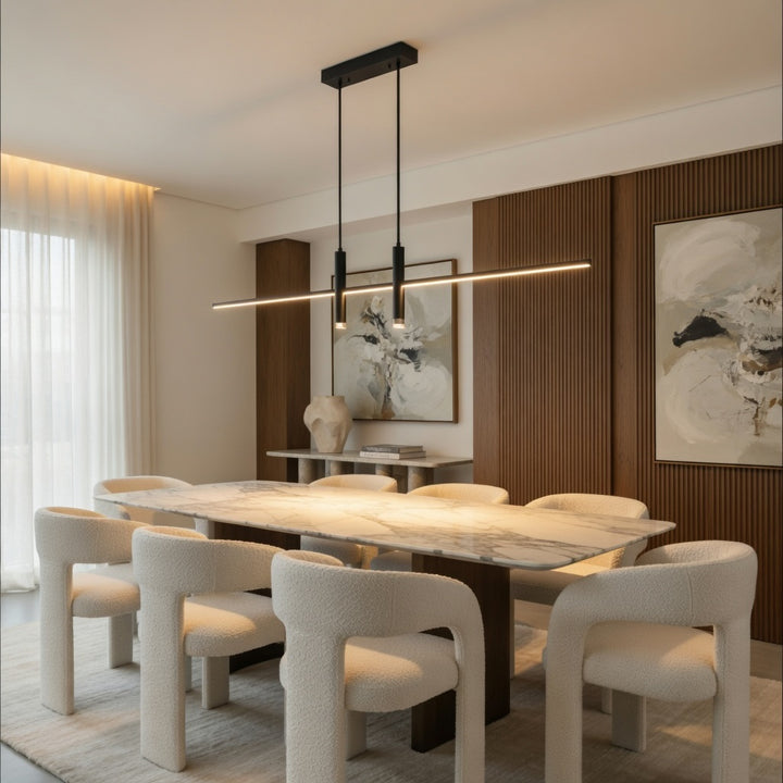 Modern Black Chandelier Light Adjustable Aluminum LED Pendant for Dining Room