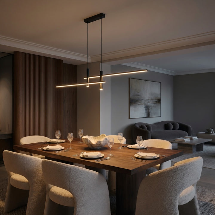 Modern Black Chandelier Light Adjustable Aluminum LED Pendant for Dining Room