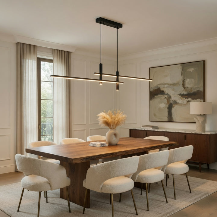 Modern Black Chandelier Light Adjustable Aluminum LED Pendant for Dining Room
