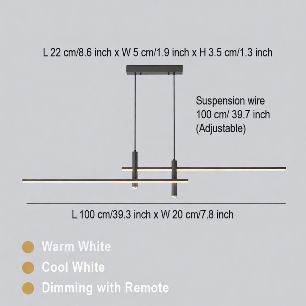 Modern Black Chandelier Light Adjustable Aluminum LED Pendant for Dining Room