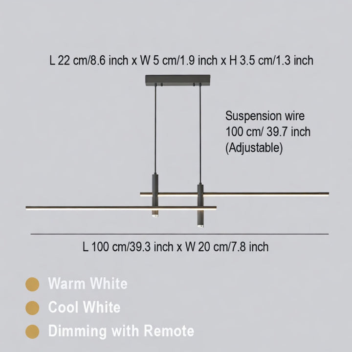 Modern Black Chandelier Light Adjustable Aluminum LED Pendant for Dining Room