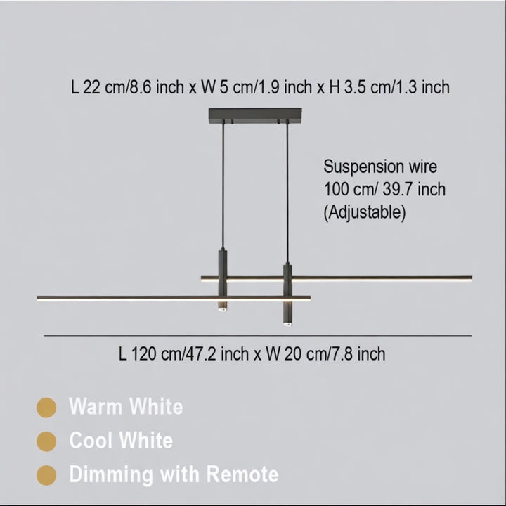 Modern Black Chandelier Light Adjustable Aluminum LED Pendant for Dining Room