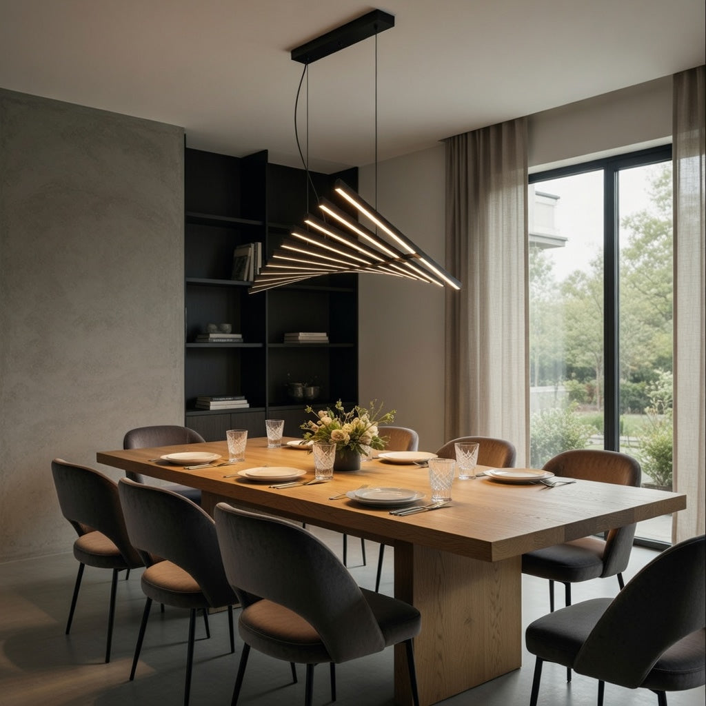 Modern Chandelier Light LED Dimmable Pendant Fixture Metal and Acrylic Human DNA Design