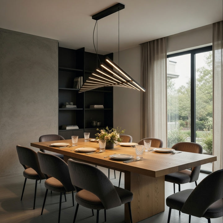 Modern Chandelier Light LED Dimmable Pendant Fixture Metal and Acrylic Human DNA Design