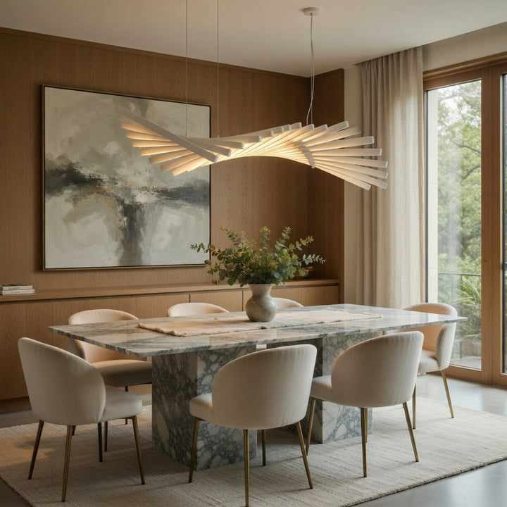 Modern Chandelier Light LED Dimmable Pendant Fixture Metal and Acrylic Human DNA Design