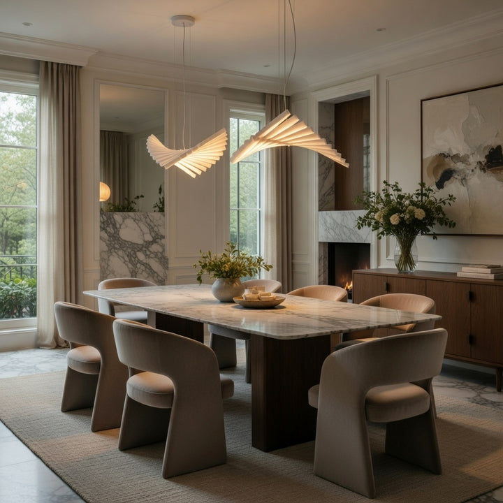 Modern Chandelier Light LED Dimmable Pendant Fixture Metal and Acrylic Human DNA Design