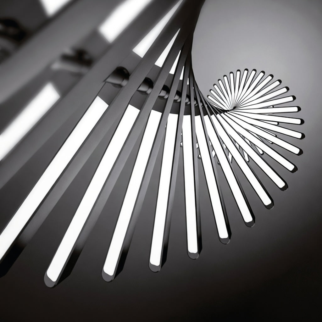 Modern Chandelier Light LED Dimmable Pendant Fixture Metal and Acrylic Human DNA Design