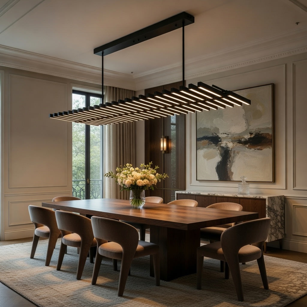 Modern Chandelier Light LED Dimmable Pendant Fixture Metal and Acrylic Human DNA Design