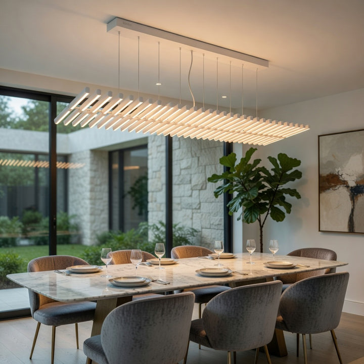 Modern Chandelier Light LED Dimmable Pendant Fixture Metal and Acrylic Human DNA Design