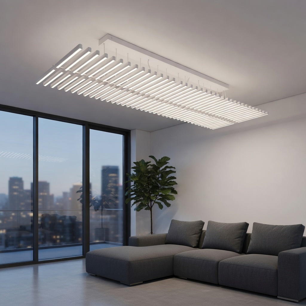 Modern Chandelier Light LED Dimmable Pendant Fixture Metal and Acrylic Human DNA Design