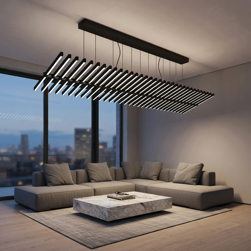 Modern Chandelier Light LED Dimmable Pendant Fixture Metal and Acrylic Human DNA Design